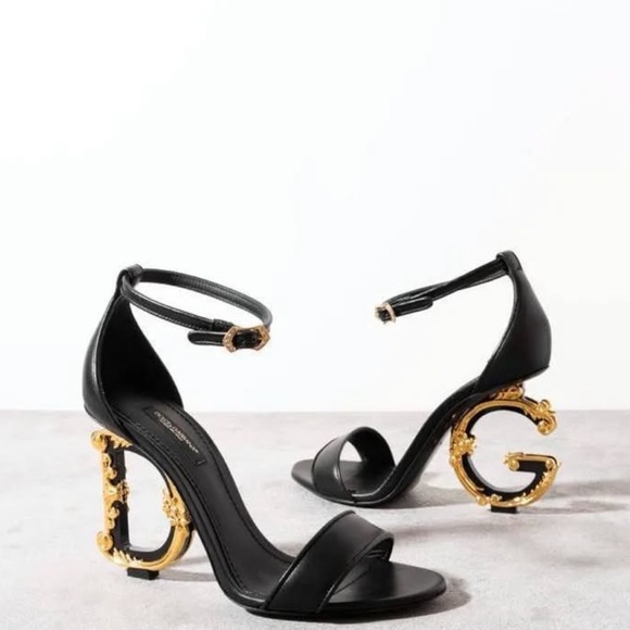 Dolce & Gabbana Shoes - New Dolce & Gabbana Baroque DG 105mm leather sandals 37.5 $1,345